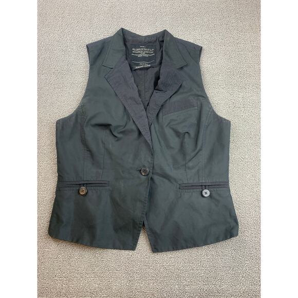 AllSaints Sleeveless Blazer Vest Womens US 6 UK 10 Black Italian Cloth Tailored - Picture 1 of 11
